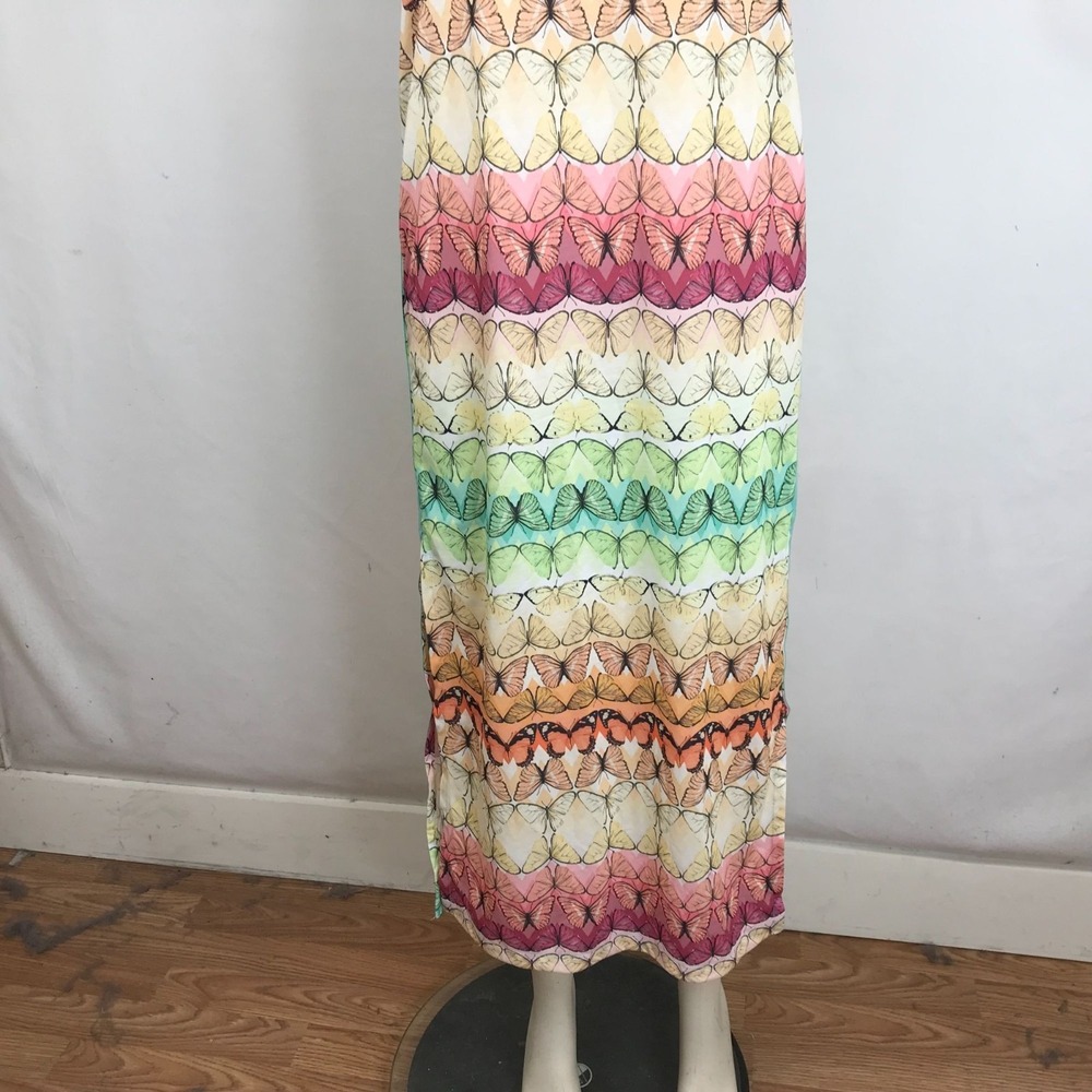 ADIDAS- WOMEN'S SMALL - MULTICOLOR SLEEVELESS BUTTERFLY TANK DRESS - Picture 3 of 11